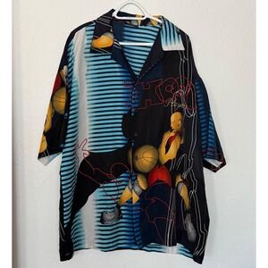Ice Pole Hoop Button-Up Shirt XXL By Ice Pole All Over Print Vintage